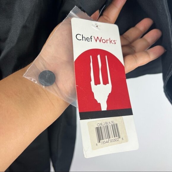 NWT - Chef Works, Women's Marbella Chef Coat In Black. Size: XL - Picture 6 of 8